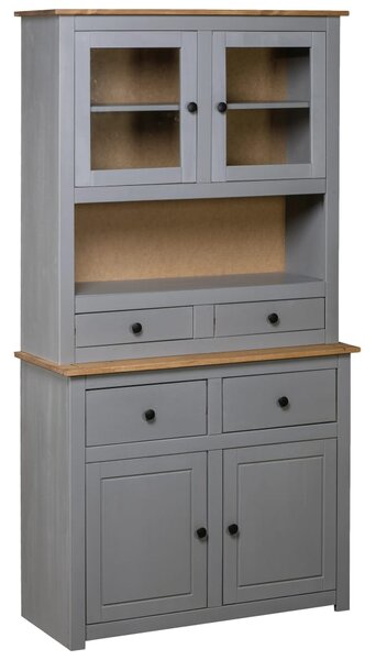 Highboard Grey 93x40.5x180 cm Solid Pine Panama Range