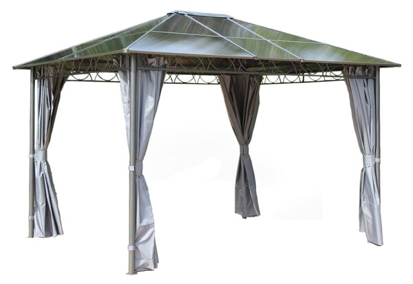 3m x 3.7m Outdoor Zurich Polycarbonate Garden Gazebo Outdoor Canopy | Roseland Furniture