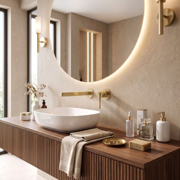 Wall Mounted faucet REA Grace Brush Gold