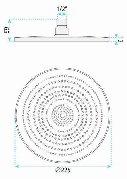 Round rain shower REA JS-021 Chrome