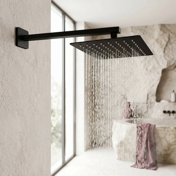 Square rain shower head REA JS-P015B 25cm Black