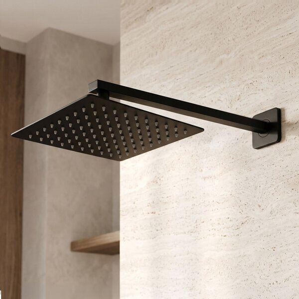 Square rain shower head REA JS-P015B 25cm Black
