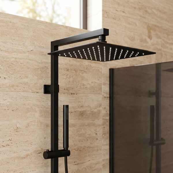 Square rain shower head REA JS-P015B 25cm Black