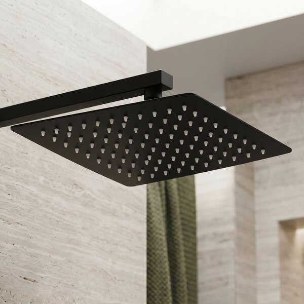 Square rain shower head REA JS-P015B 25cm Black