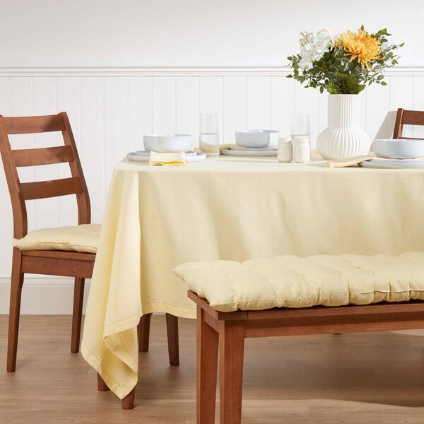 Cream Cotton Kitchen Dining Garden Bench Seat Pad Cushion, 3 Seater