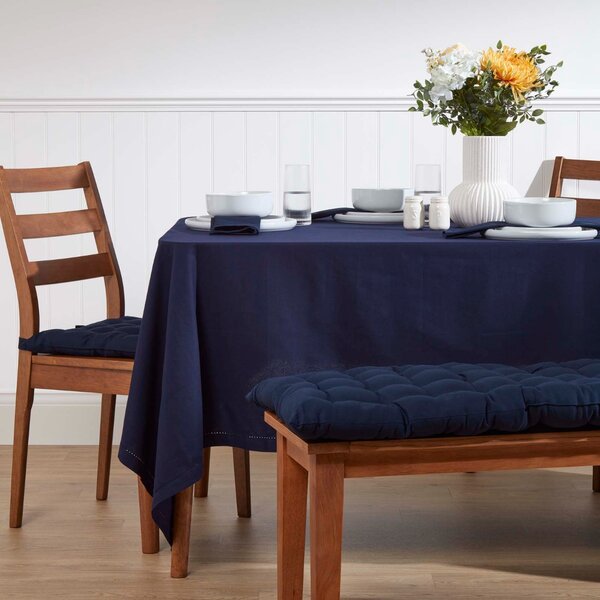 Navy Blue Kitchen Dining Garden Bench Seat Pad Cushion, 3 Seater