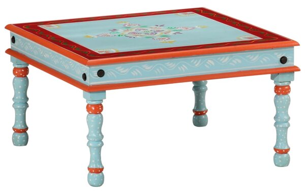 Coffee Table Blue Hand Painted Solid Wood Mango