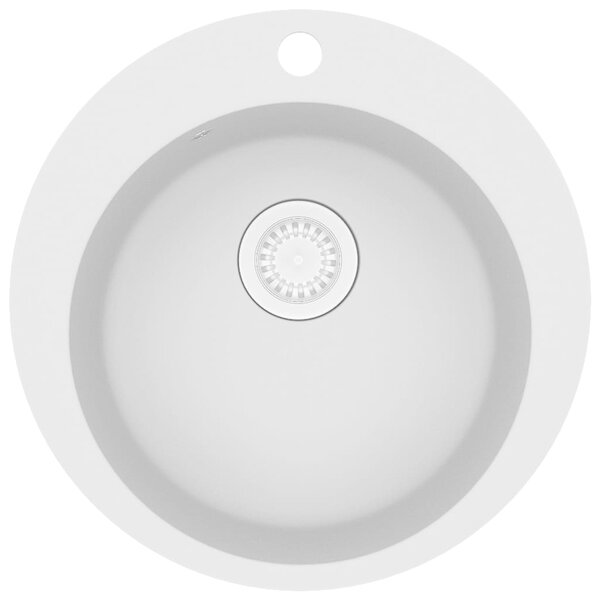 Granite Kitchen Sink Single Basin Round White