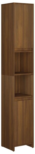 Bathroom Cabinet Brown Oak 30x30x183.5 cm Engineered Wood