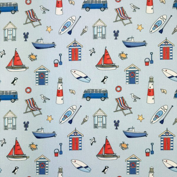 Emma Lawrence Seaside Stories Fabric Sky