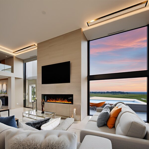 Built-in 3D Electric Fireplace Insert with Water Vapour, LED, with APP, ElectricSun MISTique medium 100 cm