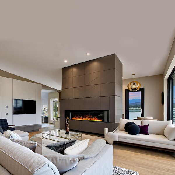 Built-in 3D Electric Fireplace Insert with Water Vapour, LED, with APP, ElectricSun MISTique small 60 cm