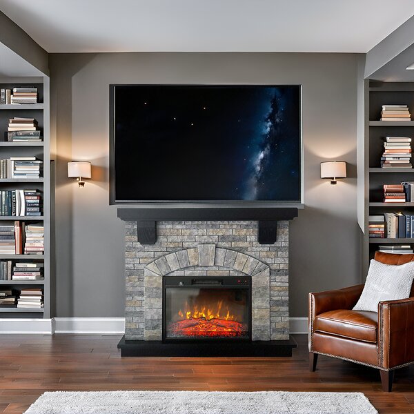 Electric fireplace ElectricSun GREYSTONE free standing electric fires, with Sound Effect, 3 Colour, with APP, W115xH102cm