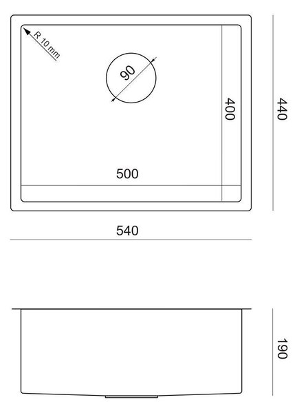Stainless steel sink ANTHONY 60 GRAPHITE