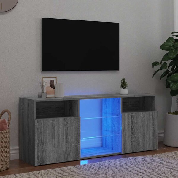 TV Cabinet with LED Lights Grey Sonoma 120x30x50 cm