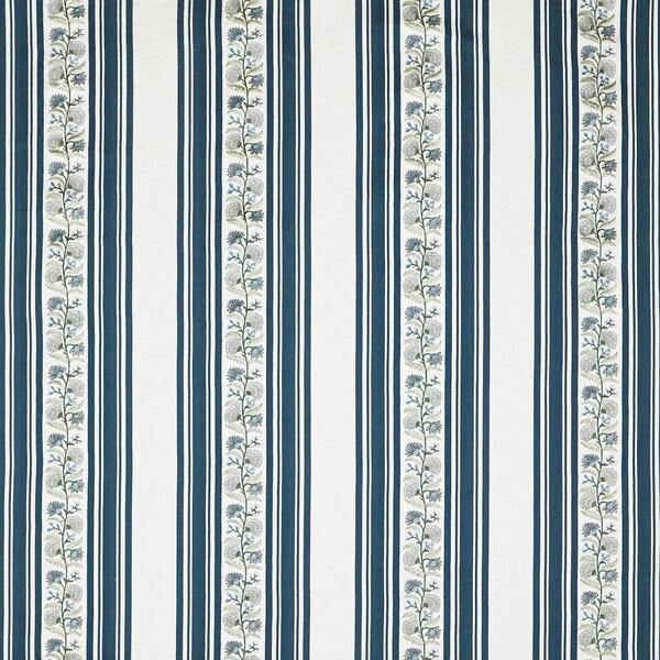 Prestigious Textiles Wyndley Embroidered Fabric Navy