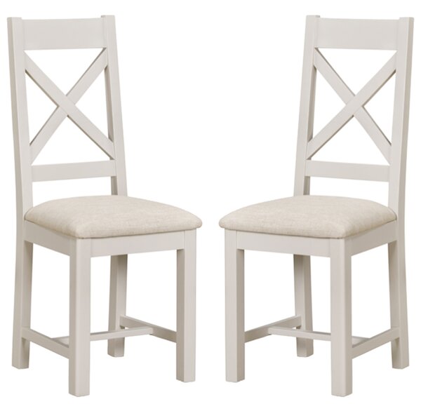 Waldorf Oyster Grey Wooden Dining Chairs - Pair