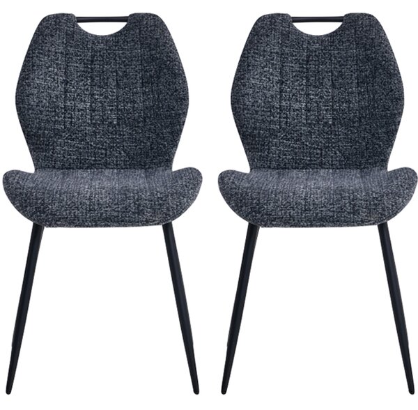 Tomah Dark Grey Fabric Dining Chairs - Pair