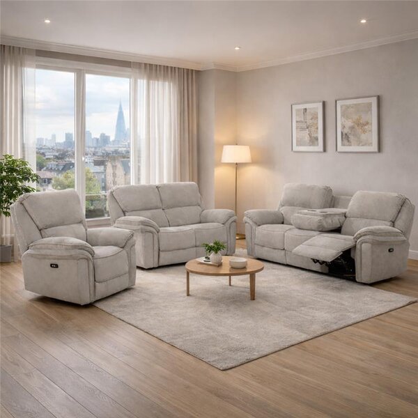 Wauchula Fabric Recliner 3+2+1 Seater Sofa Set - Beige
