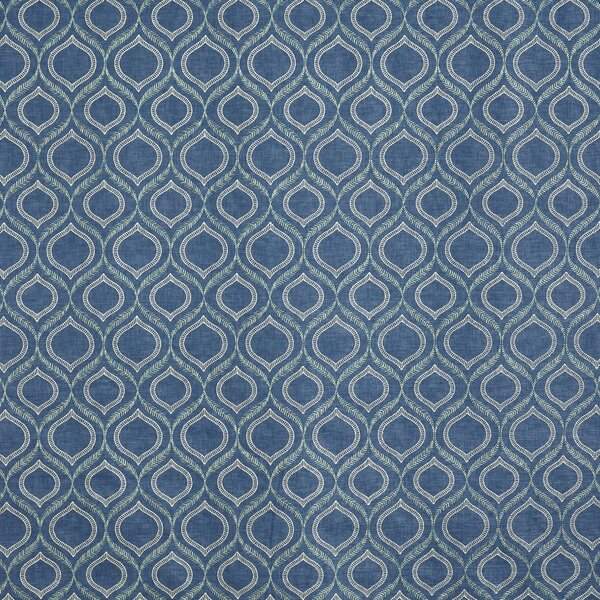 Prestigious Textiles Powell Embroidered Fabric Navy