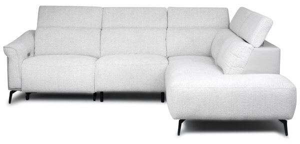 Thorndale Fabric Electric Recliner Corner Sofa Suite - Light Grey
