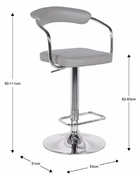 Houston Adjustable Height Swivel Bar Stool, Faux Leather