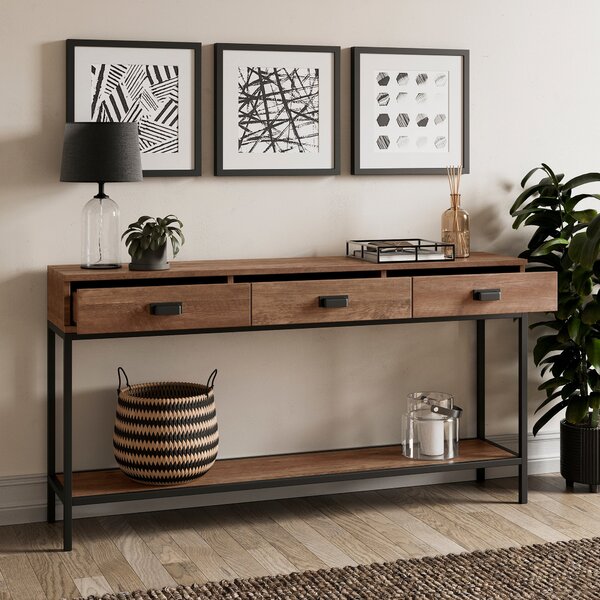 Fulton Extra Wide Console Table, Pine Effect