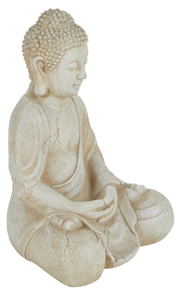 Fibre Clay Cream Sitting Buddha