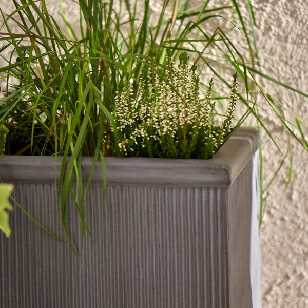 Large Fibre Clay Trough with a Ribbed Galvanised Effect