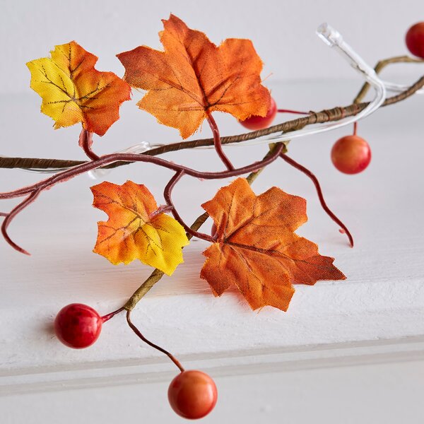 Artificial Autumnal Berries Lit Garland