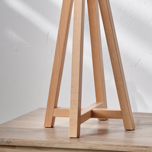 Whitby Wood Tapered 4 Post Linen Table Lamp