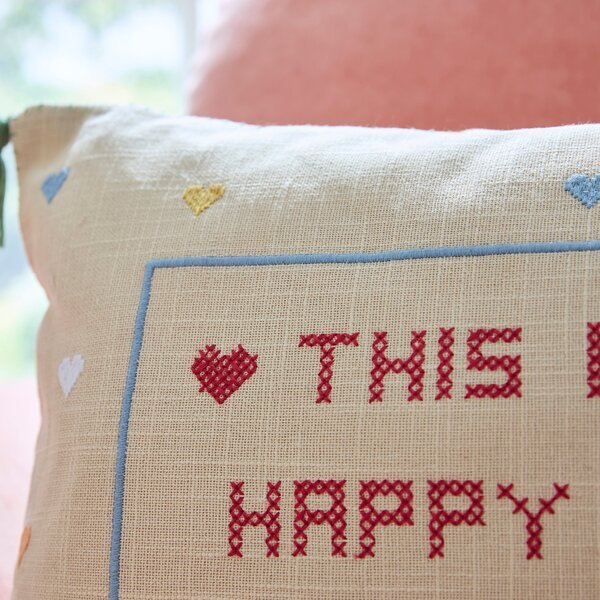 This is my happy Place Hearts Rectangular Cushion