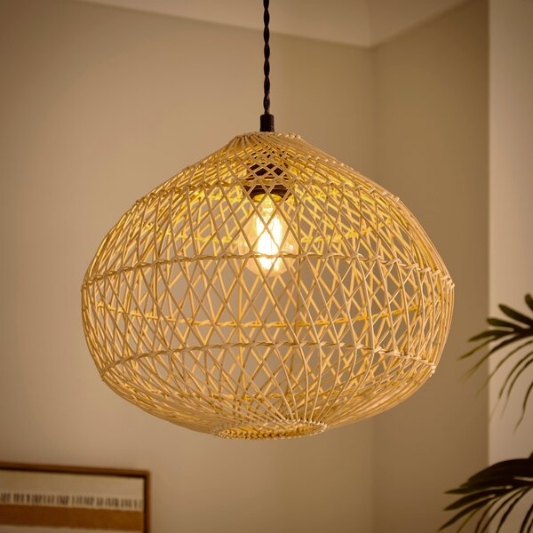 Maeve Boho Rattan Easy Fit Pendant Shade