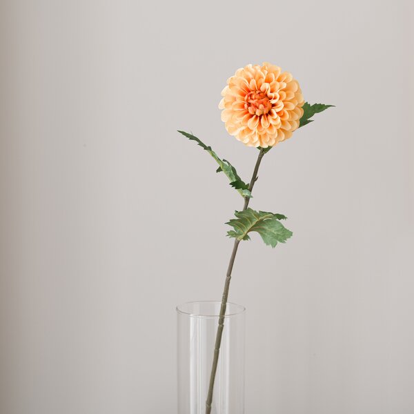 Artificial Orange Ball Dahlia Stem