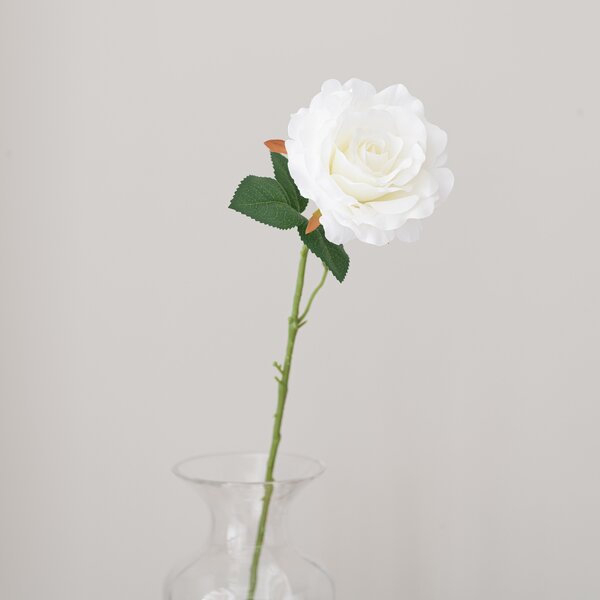 Artificial White Rose Stem