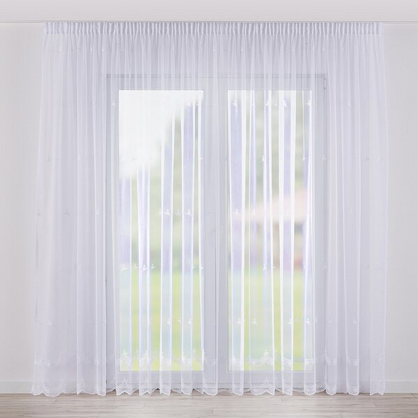 Pencil pleat voile/net curtain