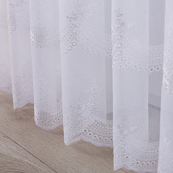 Pencil pleat voile/net curtain