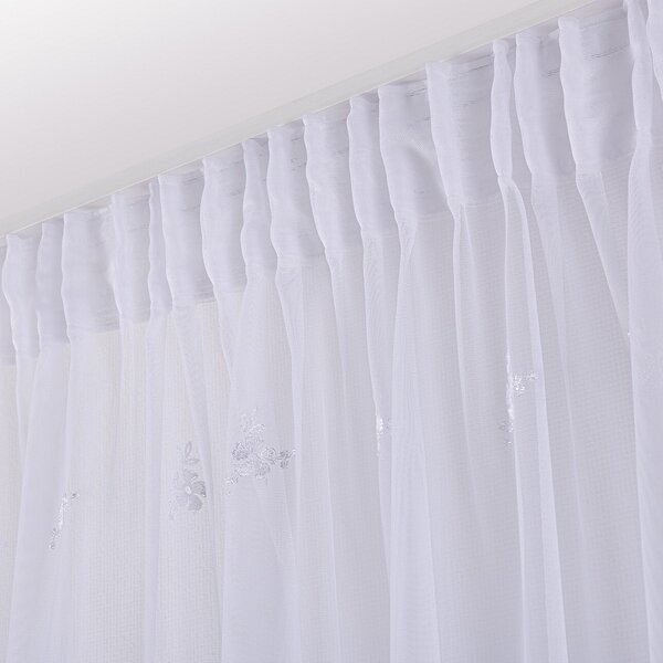 Pencil pleat voile/net curtain