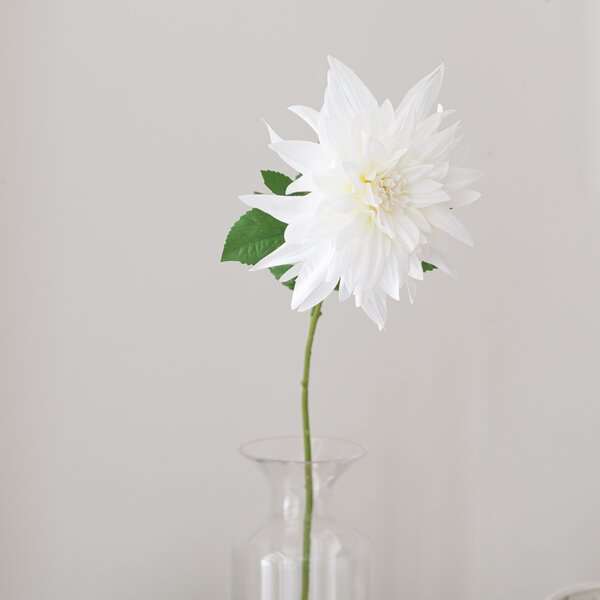 Artificial White Dahlia Steam