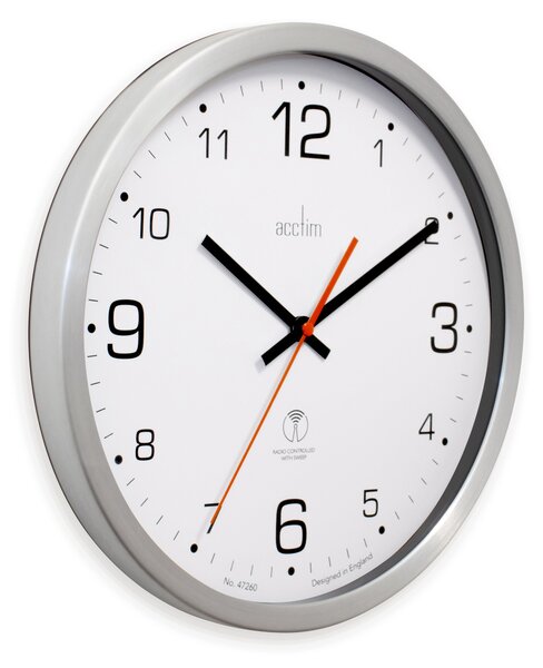 Acctim Atomik Silver Wall Clock