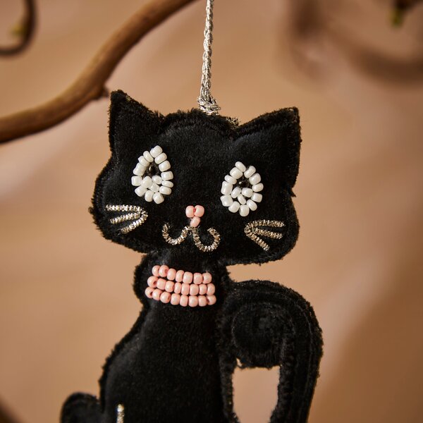 Beaded Cat Hanging Decoration