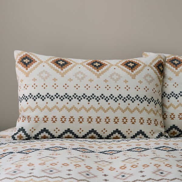 Jabari Aztec 144 Thread Count Reversible Duvet Cover & Pillowcase Set