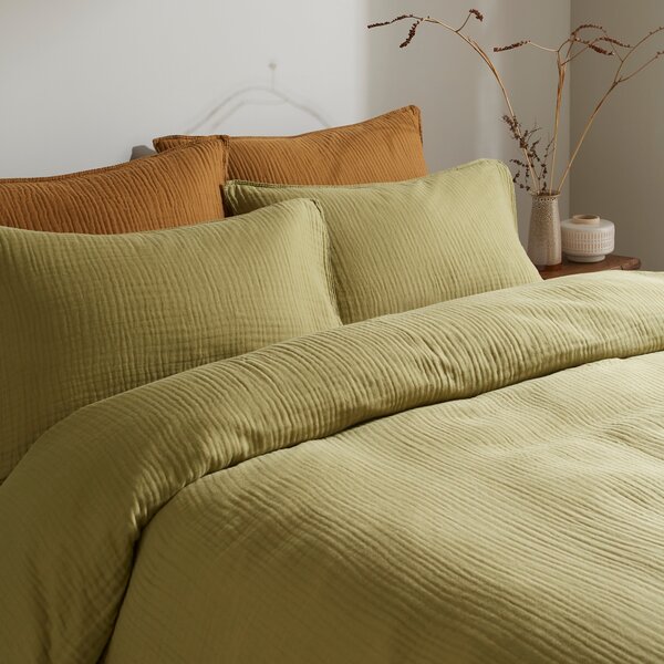 Cotton Muslin Woven Duvet Cover & Pillowcase Set