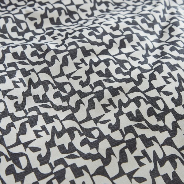 Valter Mino Geometric Black Cotton Oxford Pillowcase