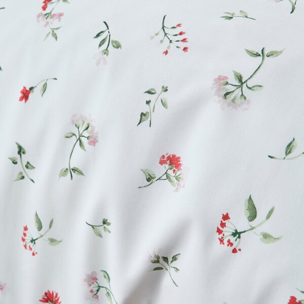 Margo Floral 144 Thread Count Red Cotton Oxford Pillowcase