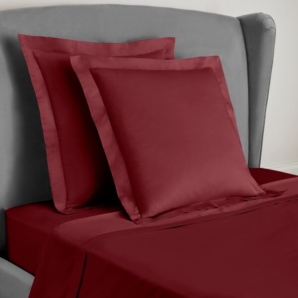 Dorma Egyptian Cotton 400 Thread Count Percale Continental Pillowcase Dark Red