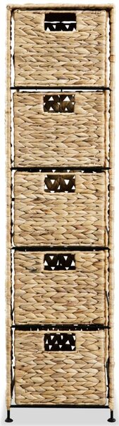 Storage Unit with 5 Baskets 25.5x37x100 cm Water Hyacinth