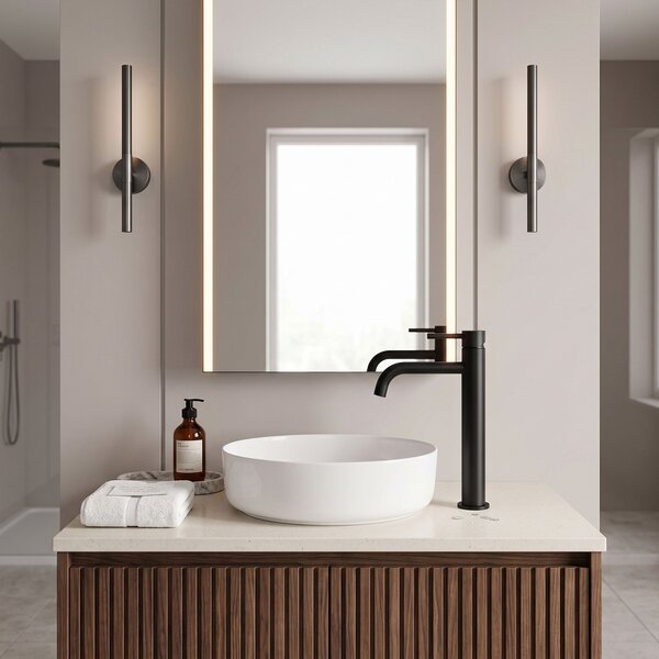 Bathroom faucet Rea Lungo Black High