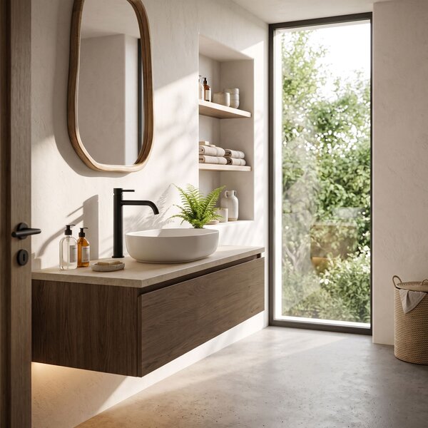 Bathroom faucet Rea Lungo Black High