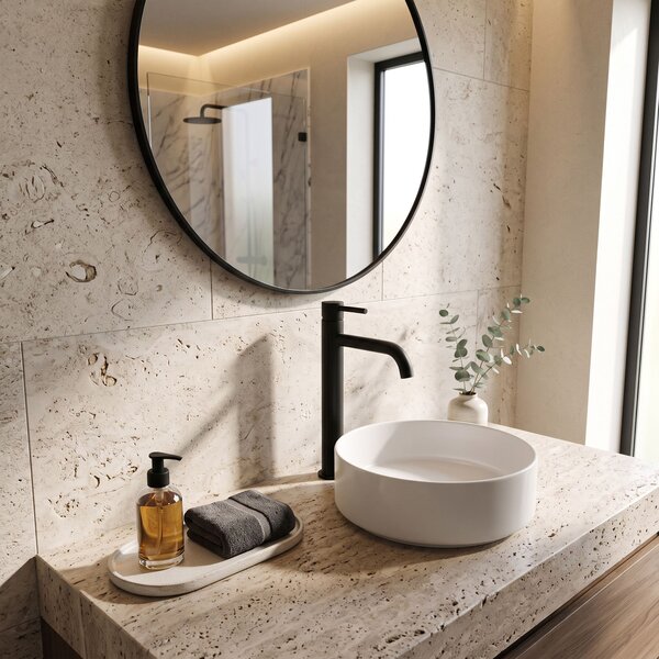 Bathroom faucet Rea Lungo Black High